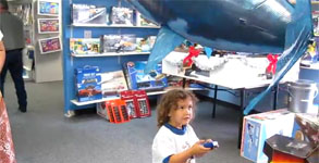 child operating air swimmer shark